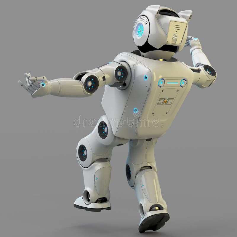 A futuristic human robot design possessing intelligent movement and adaptation abilities. vector illustration