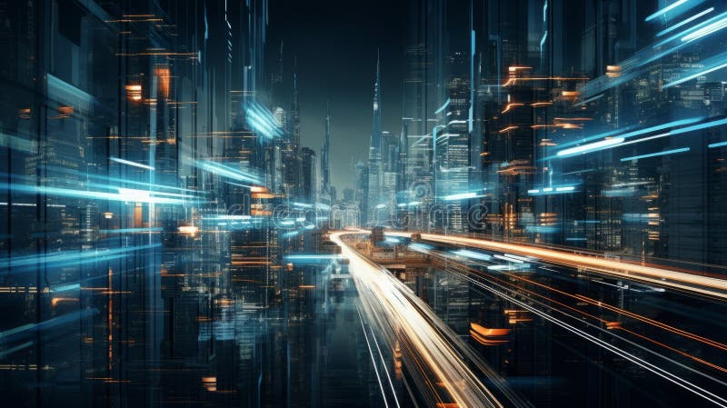 A futuristic hyper zoomed in urban landscape vector illustration