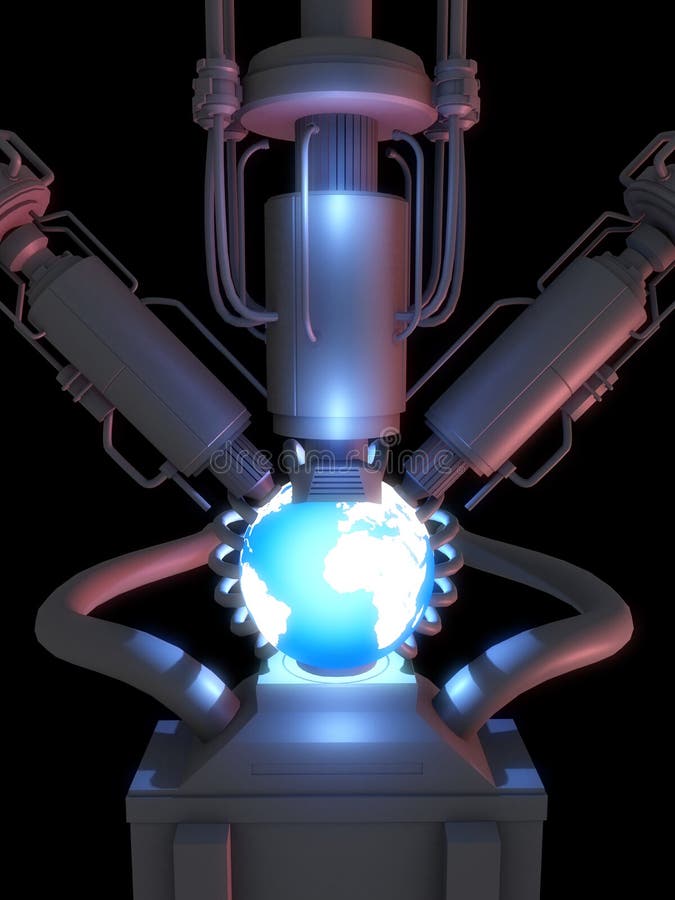 Pace Planet With A Flaming Colorful Nebula Stock Illustration