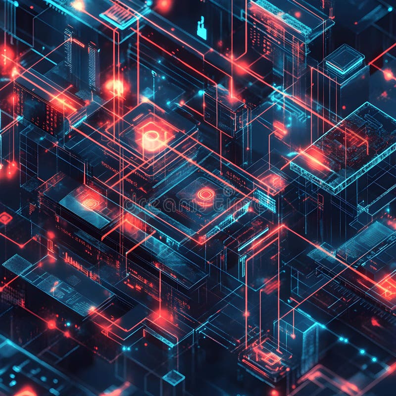 Futuristic Illustration of Blockchain Technology and Web3 Concepts royalty free illustration