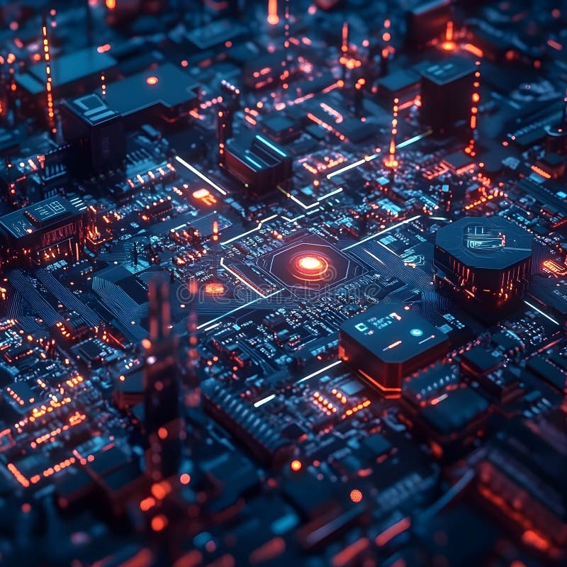 Futuristic Illustration of Blockchain Technology and Web3 Concepts royalty free illustration