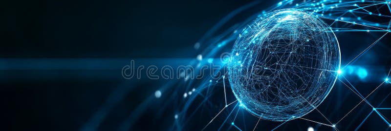 A futuristic illustration of a global network connection symbolizing interconnectedness communication data flow technology vector illustration