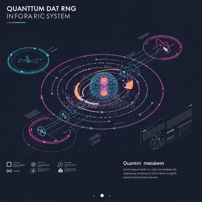 Futuristic infographic centered around a spherical digital object with wireframe vector illustration