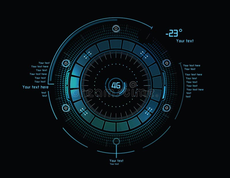 Futuristic infographics as head-up display stock illustration