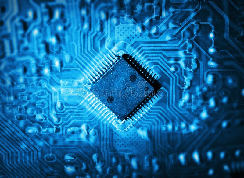 Futuristic integrated circuit royalty free stock photos