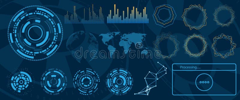 Futuristic Interface Hud Design, Infographic Elements,Tech and Science, Analysis Theme stock illustration Futuristic Interface Hud Design, Infographic Elements,Tech and Science, Analysis Theme stock illustration