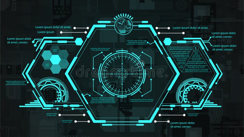 Futuristic interface hud design. Vector illustration for your design. Technology background stock photo
