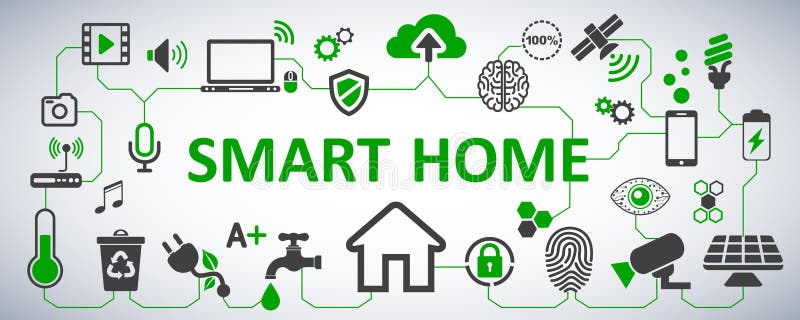 Futuristic interface of smart home automation assistant. Control system. Innovation technology network concept royalty free illustration