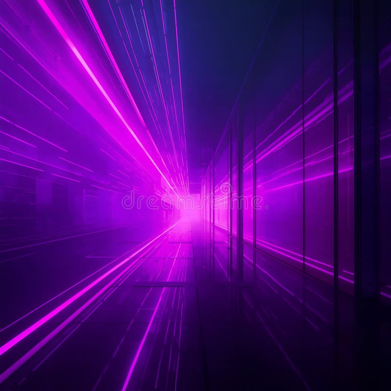 Futuristic Journey through a Neon-Lit Corridor of Light". Disco violet light stock images, royalty-free photos and pictures