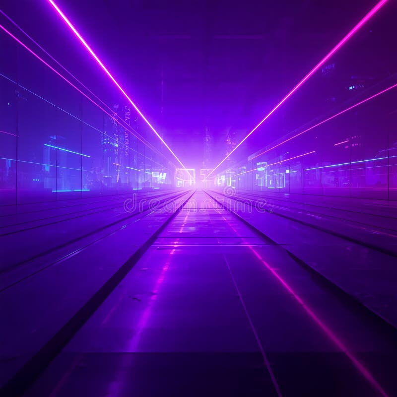 Futuristic Journey through a Neon-Lit Corridor of Light". Disco violet light stock images, royalty-free photos and pictures