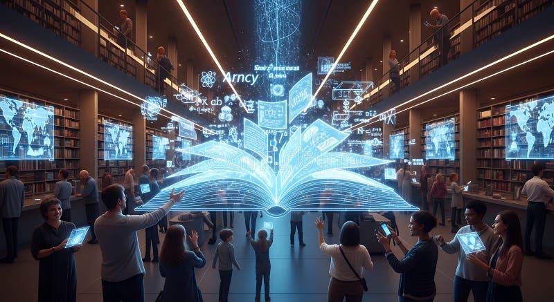 futuristic-digital-library-on-tablet-concept