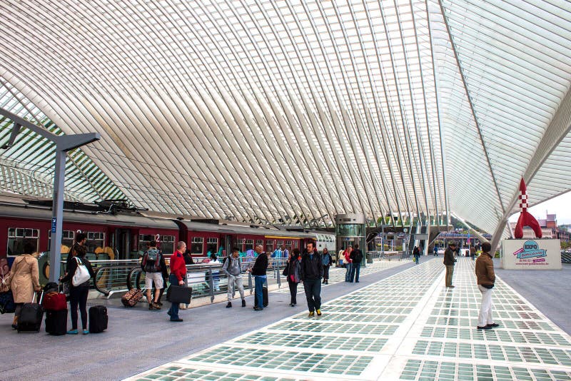 Futuristic Liege-Guillemins railway station stock photography Futuristic Liege-Guillemins railway station stock photography