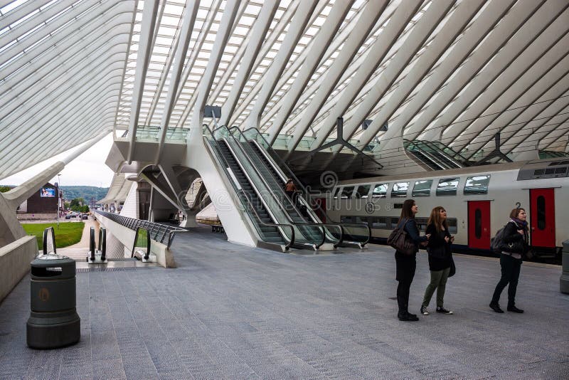 Futuristic Liege-Guillemins railway station stock photos Futuristic Liege-Guillemins railway station stock photos