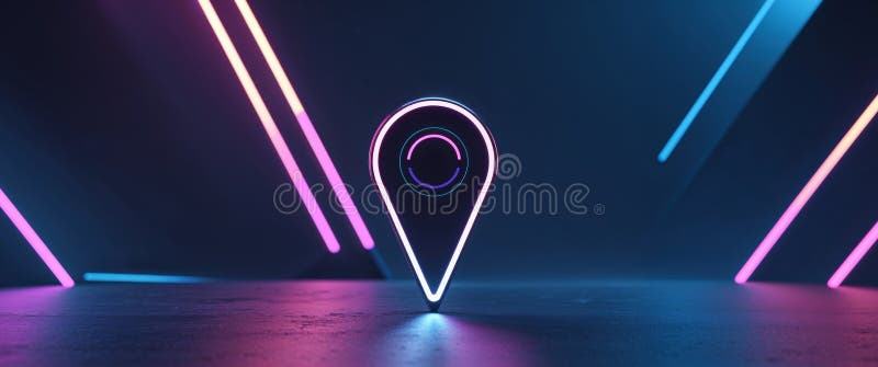 Futuristic location marker digital graphic royalty free stock photos