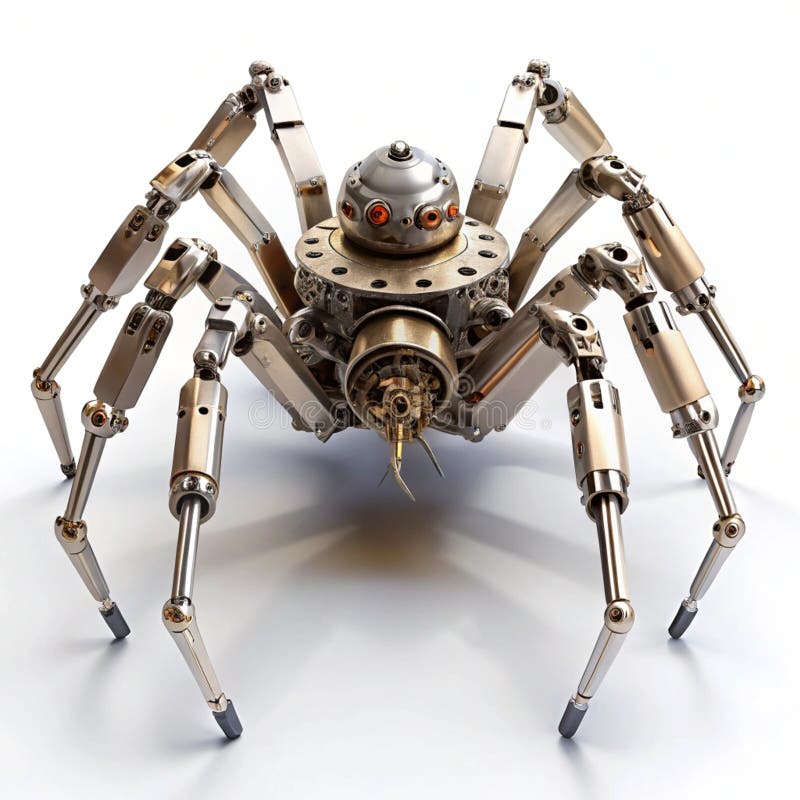 Futuristic mechanical spider vector illustration