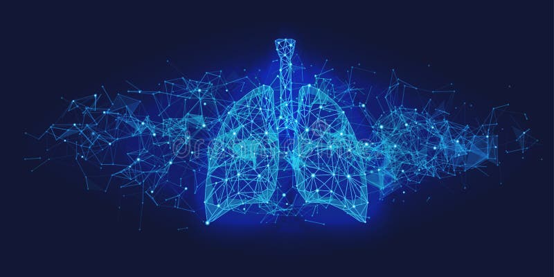 Futuristic medical concept with blue human lungs vector illustration Futuristic medical concept with blue human lungs vector illustration