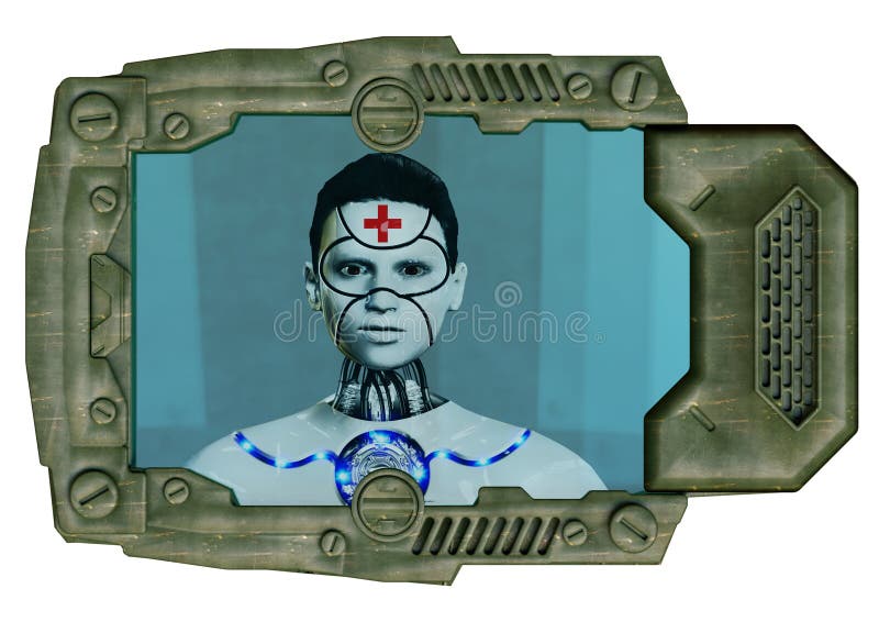 Futuristic medical device with robotic interface used in advanced medicine vector illustration Futuristic medical device with robotic interface used in advanced medicine vector illustration