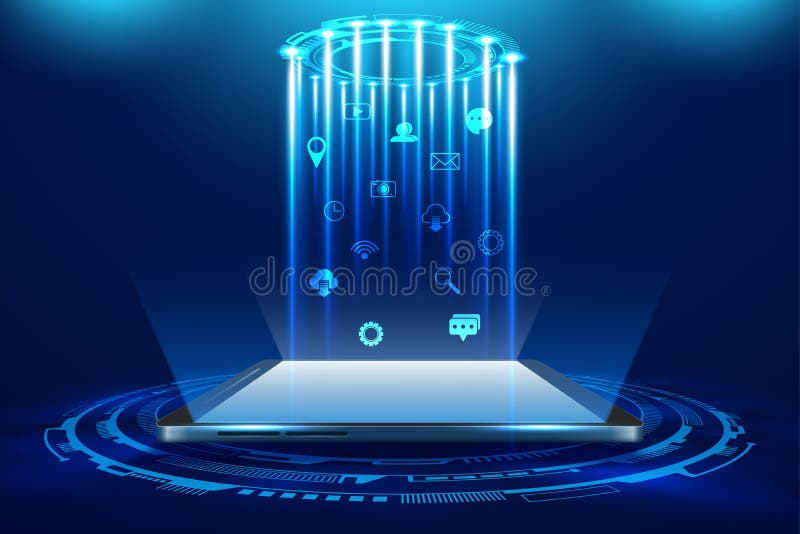 Futuristic Mobile Phone Vector Illustration vector illustration