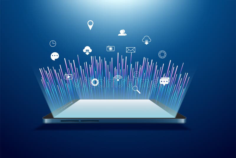 Futuristic Mobile Phone Vector Illustration stock illustration