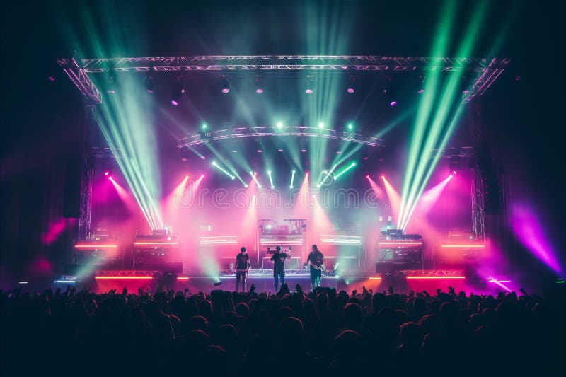 Futuristic Music Venue. Captivating Atmosphere with Industrial and