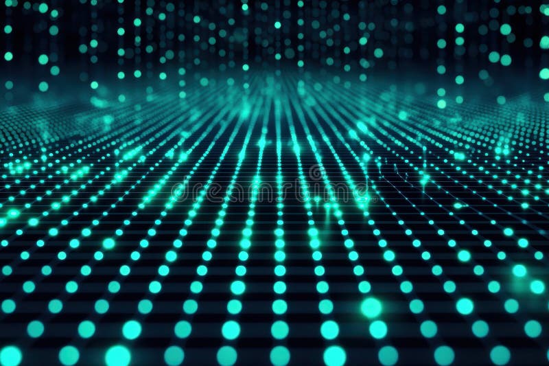 Futuristic Neon Grid Pattern with Vibrant Lights vector illustration