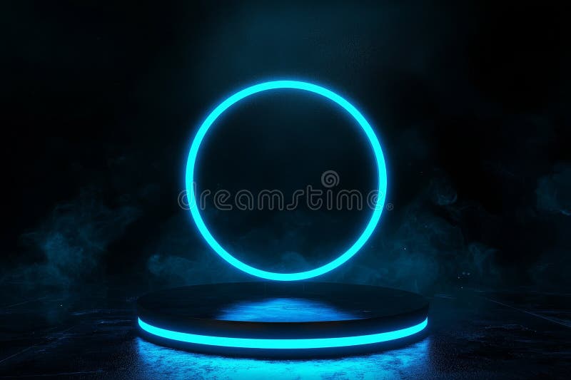 A futuristic neon light futuristic hologram with laser lines on an abstract background. An abstract background with a stock photos