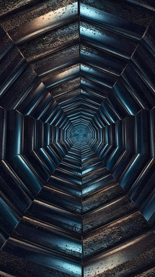 Futuristic Octagonal Metallic Tunnel Background royalty free illustration
