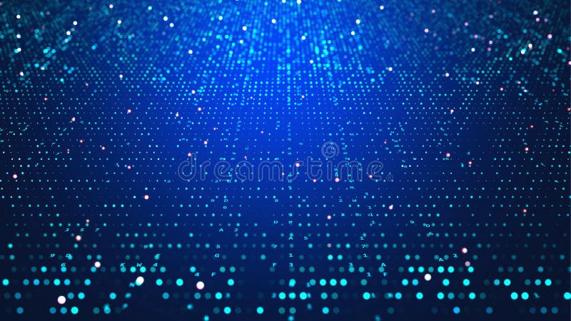 Futuristic particle surface wave. Wavy grid of cyber dots vector illustration