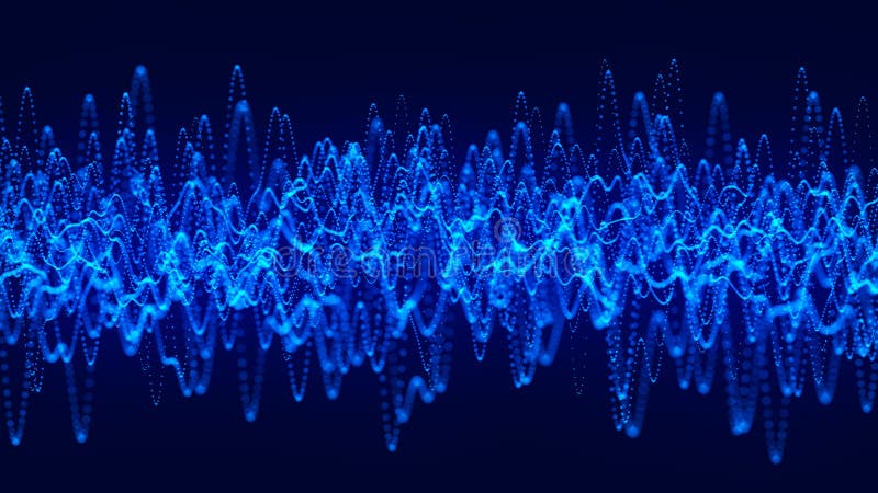 Futuristic particle wave. Abstract technology background. Big data visualization. Equalizer wave. Vector illustration vector illustration