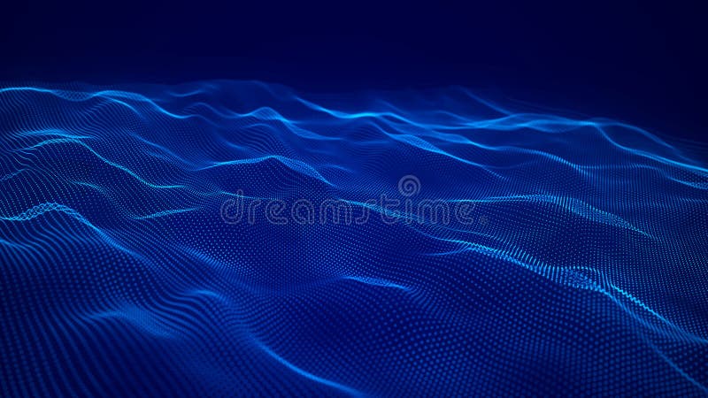 Futuristic particle wave. Abstract technology background. Big data visualization. Vector illustration stock illustration