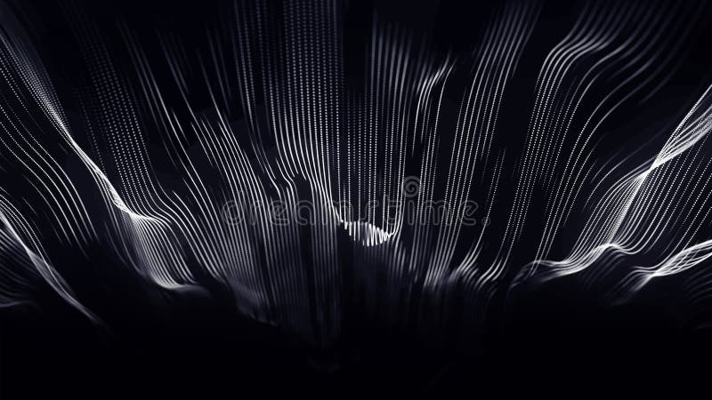 Futuristic particle wave. Abstract technology background. Big data visualization. Vector illustration royalty free illustration