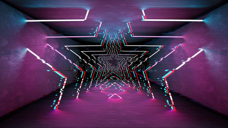 Futuristic pattern with glitch digital design. Internet technology. Abstract pixel light effect. Vhs glitch with noise royalty free stock photography