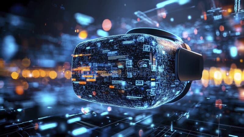 Futuristic perspectives augmented reality headsets revolutionizing digital interaction in virtual tech environments stock illustration