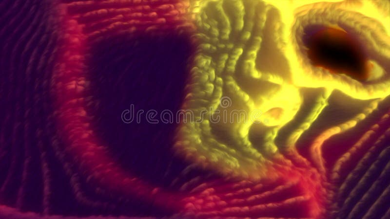 Futuristic plasma waves with bends. Motion. Colorful glowing lines move in electromagnetic field with bends. Wave curves stock illustration