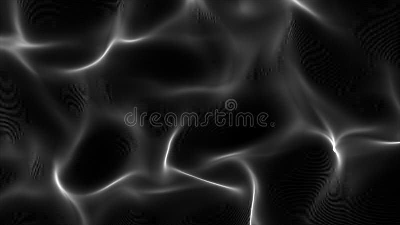 Futuristic point dark black wave animation Digital of particles 3d rendering vector illustration