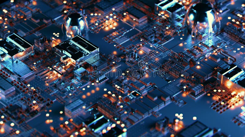 Futuristic Printed Circuit Board with Electronic Chip Components Wallpaper. Technology Abstract Background Stock Illustration - Illustration of circuit, glow: 197652724 Futuristic Printed Circuit Board with Electronic Chip Components Wallpaper. Technology Abstract Background Stock Illustration - Illustration of circuit, glow: 197652724