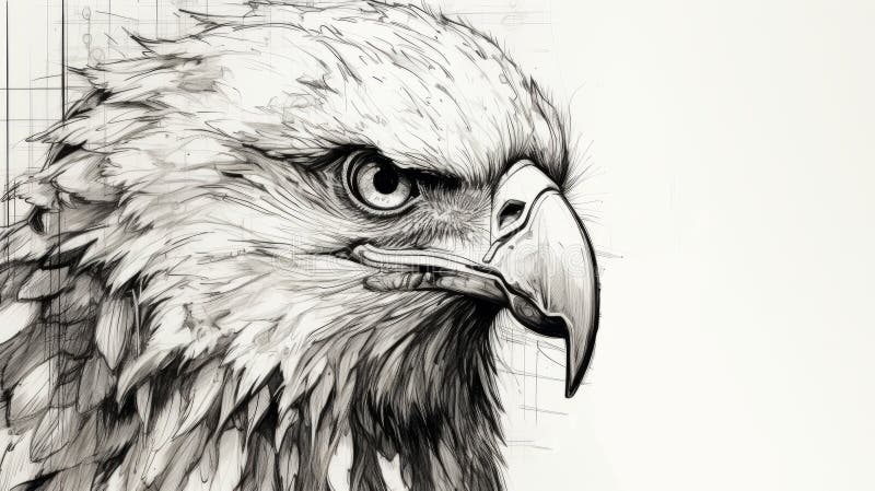 Futuristic Realism Eagle Head Vector Art With Graffiti-inspired Style