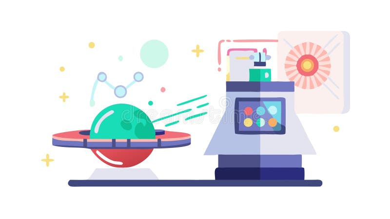 Futuristic Research Station, Advanced Scientific Lab, vector design Generative AI stock illustration