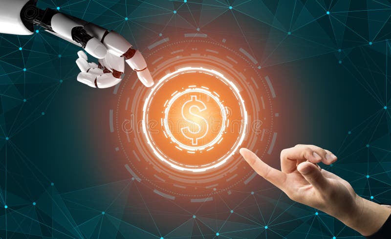 Futuristic robot artificial intelligence concept royalty free stock photos
