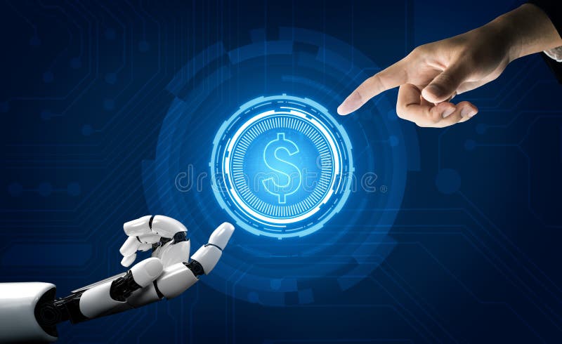 Futuristic robot artificial intelligence concept royalty free stock photo
