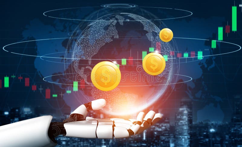 Futuristic robot artificial intelligence concept royalty free stock images