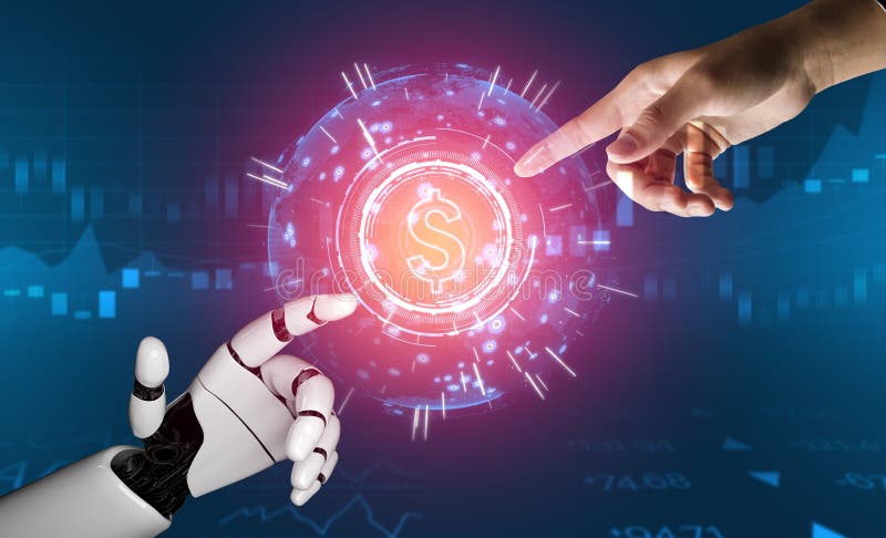 Futuristic robot artificial intelligence concept stock images
