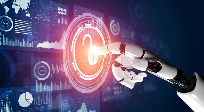 Futuristic robot artificial intelligence concept royalty free stock images