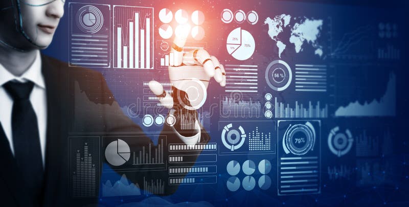 Futuristic robot artificial intelligence concept royalty free stock image