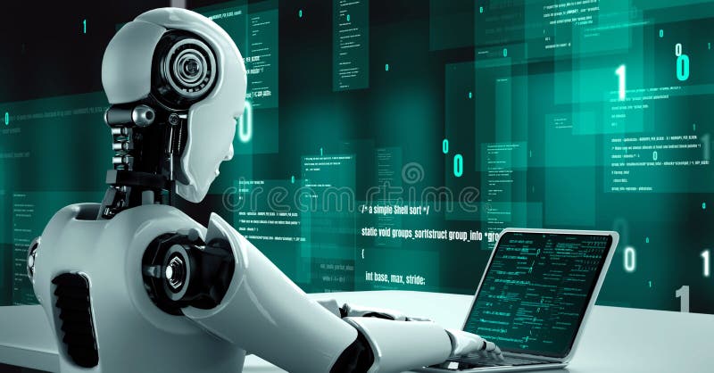 Futuristic Robot Artificial Intelligence Huminoid Ai Programming Coding Futuristic Robot Artificial Intelligence Huminoid Ai Programming Coding