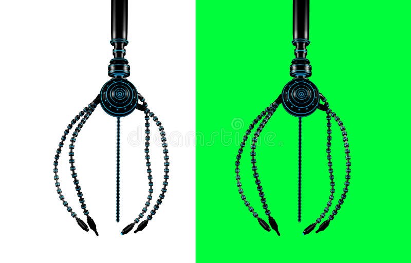 Futuristic robot dron with tentacles. vector illustration