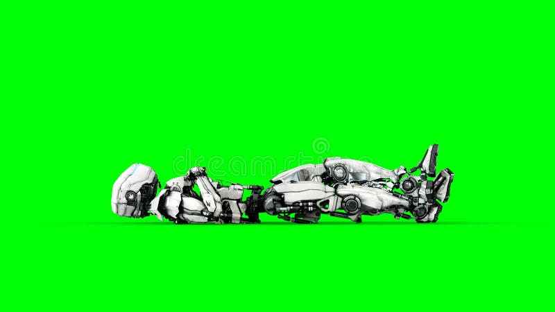 Futuristic robot isolate on green screen. Realistic 3d render. vector illustration