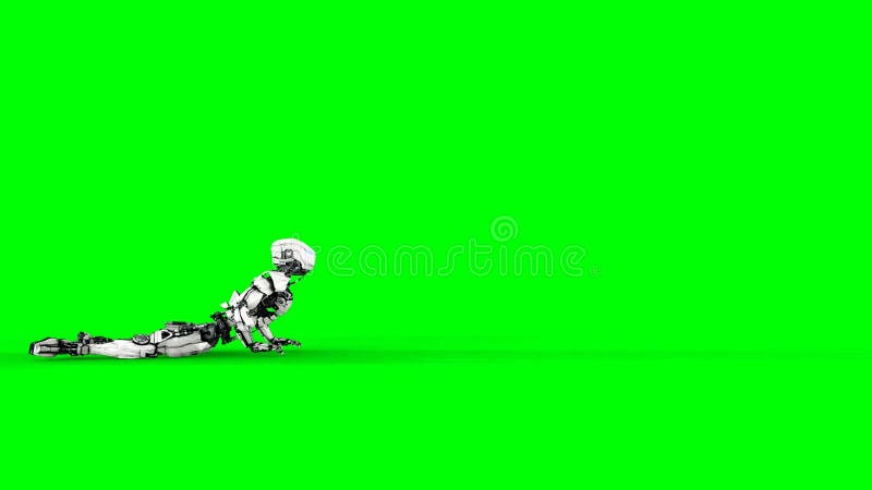 Futuristic robot isolate on green screen. Realistic 3d render. vector illustration