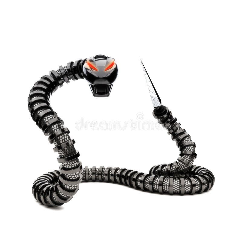 Futuristic robot snake stock image
