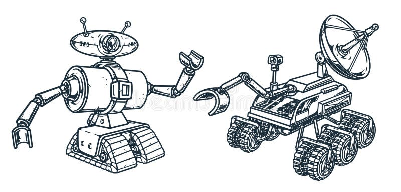 Futuristic Robotics Vintage Element Stock Vector Illustration of logotype: 254319453